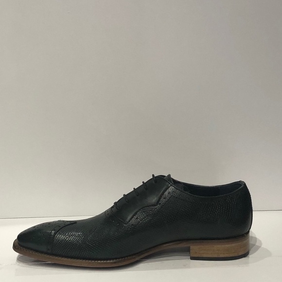 Duca shoes Italian leather green oxford point toe - Picture 3 of 5